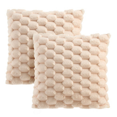 Living And Home Cozy Soft Plush Throw Pillowcases Cushion Covers Warm And Comfortable Set Of 2 Without Insert from B&Q