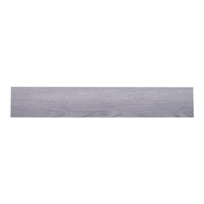 Darphe 36-Piece Grey Wood Grain Self-Adhesive Waterproof Pvc Floor Tiles from B&Q