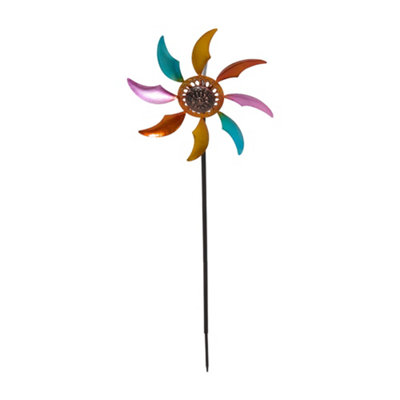 Garden Sanctuary Outdoor Metal Windmill Kinetic Spinner Weathervane For PatioGardenOr Yard Decoration
