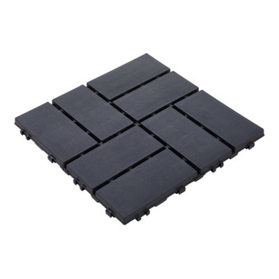 B&Q -  10Pcs Plastic Interlocking Floor Deck Tiles