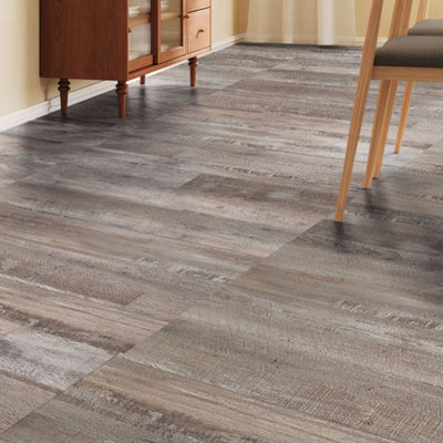Garden Sanctuary Wood Grain Effect Uv-Coating Pvc Peel And Srick Flooring 36Pcs from B&Q