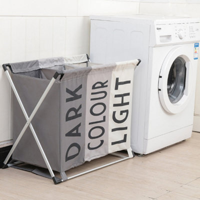 Darphe 3 Colors Stylish Simple Compartment Household Foldable Laundry Basket from B&Q