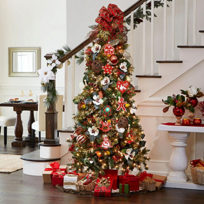 Darphe 30Pcs Crafts Creative Christmas Tree Wooden Hanging Ornaments Set