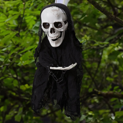 Darphe Halloween Voice-Activated Glowing Hanging Skull Ghost Horror Decoration from B&Q