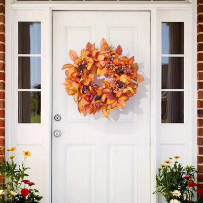 Darphe Halloween Simulated Maple Leaf Berry Round Ring Decoration 50 Cm Diameter from B&Q