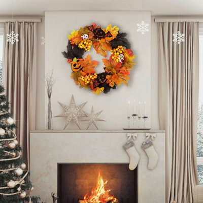 Darphe Halloween Autumn Maple Leaf With Berry Decoration Wreath Diameter 35 Cm from B&Q