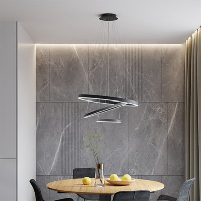 Darphe Simple Stylish Circular Pendant Light,living Room Dining Room Adjustable White Led Ceiling Light from B&Q