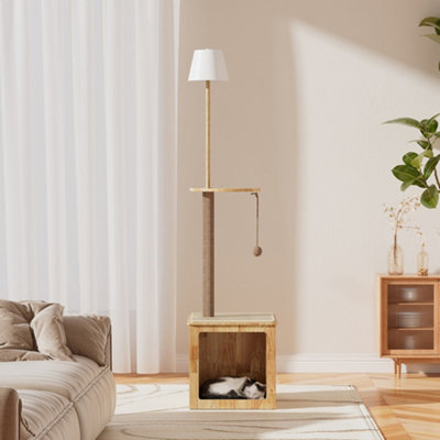 Darphe Multi-Functional Cat Tower & Floor Lamp164Cm Climbing Frame With Foot Switch from B&Q