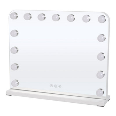 Darphe White Dimmable Hollywood Led Makeup Vanity Mirror With 3 Light Modes50Cm W X 40Cm H from B&Q