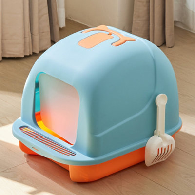 Darphe Cute Enclosed Foldable Portable Cat Litter Box With Cat-Ear Handle And Scoop36Cm W X 47Cm D X 36.5Cm H from B&Q