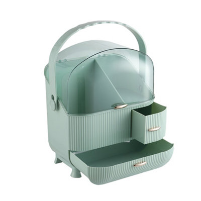 Darphe Light Green Dustproof Makeup Cosmetic Organizer With Handle28Cm W X 20Cm D X 37Cm H from B&Q