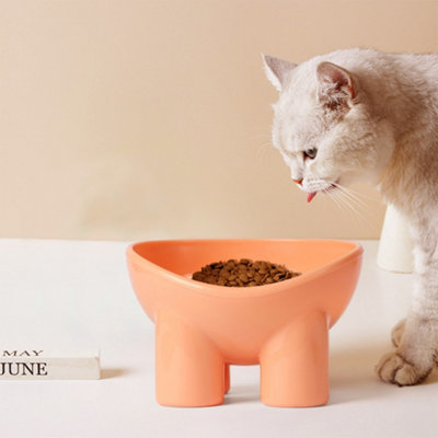 Thehotsale Orange Anti-Tip Elevated Pet Feeder Bowl With Tilted Design13.4Cm W X 13.8Cm D X 9Cm H from B&Q
