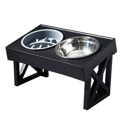 Thehotsale Height Adjustable Elevated Pet Feeder With Two Bowls And Stand45Cm W X 26Cm D X 27.5Cm H from B&Q