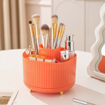 B&Q -  Orange Tabletop Rotating Cosmetic Storage Organizer