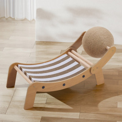 Thehotsale Cat Scratching Board With Sisal Ball Cat Lounge Chair25.6Cm(W) X 62.5Cm(D) X 28.7Cm(H) from B&Q