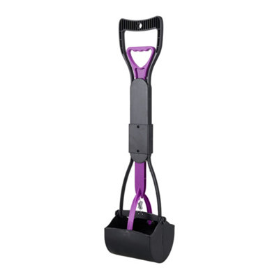 Living And Home Outdoor Foldable Long Handle Pet Faeces Pick-Up Poop ScoopPurple And Black from B&Q