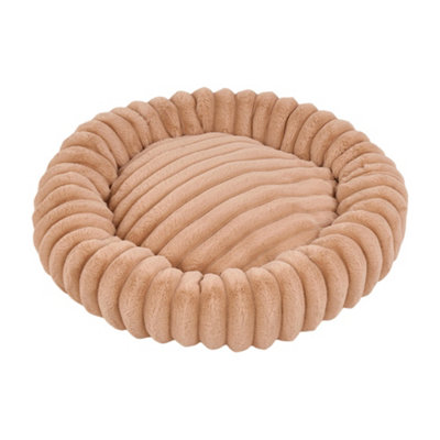 Thehotsale Khaki Warm And Cosyround Plush Pet Bed With Non-Slip Bottom And Pp Cotton Filling60Cm Dia from B&Q