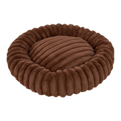 Thehotsale Brown Warm And Cosyround Plush Pet Bed With Non-Slip Bottom And Pp Cotton Filling80Cm Dia from B&Q