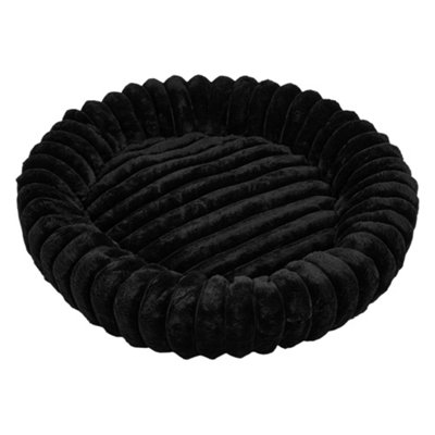 Thehotsale Black Warm And Cosyround Plush Pet Bed With Non-Slip Bottom And Pp Cotton Filling70Cm Dia from B&Q