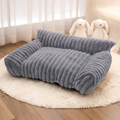 Thehotsale Dark Grey Semi-Enclosed  Soft Pet Bed With Pp Cotton FillingRemovable Cover And Non-Slip Base61Cm W X 45Cm D X 25Cm H from B&Q