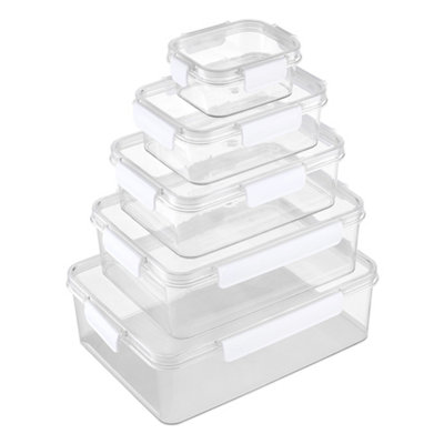 B&Q -  5Pcs Fridge Food Storage Containers With Lids