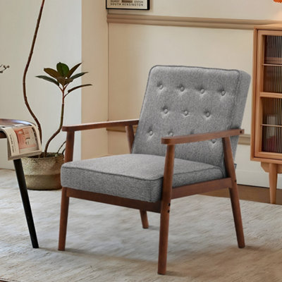 Darphe Modern Wood Frame Upholstered Lounge Chair from B&Q