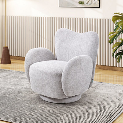 Darphe 360 Degree Upholstered Chenille Swivel Chair from B&Q