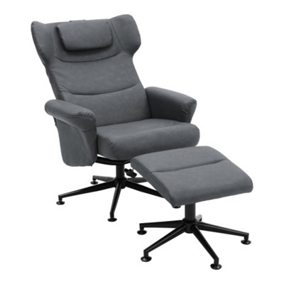 Darphe Faux Leather Swivel Armchair With Footstool from B&Q