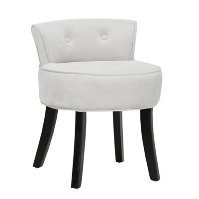 B&Q -  Velvet Soft Seat Low Back Vanity Stool Dressing Table Chair