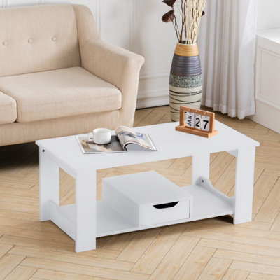 Darphe Coffee Table With Storage Tea Table Desk Wooden Living Room Furniture Small
