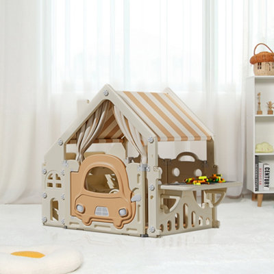 Darphe Plastic Playhouse With Built-In Storage Rack And Building Block Table from B&Q