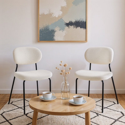 B&Q -  Dining Chairs Set Of 2 Upholstered Dining Chair With Metal Frame