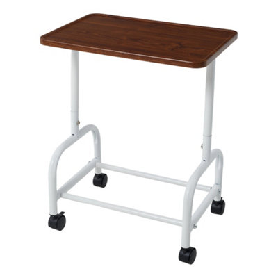 B&Q -  Mobile Walnut Side Table With Lower Basket