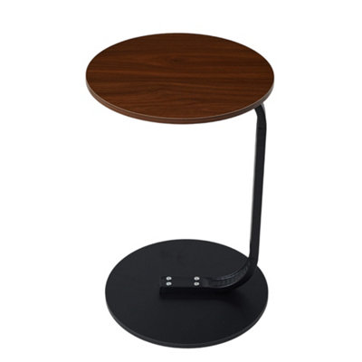 Living And Home Metal Walnut Side Table With E1 Mdf Tabletop from B&Q