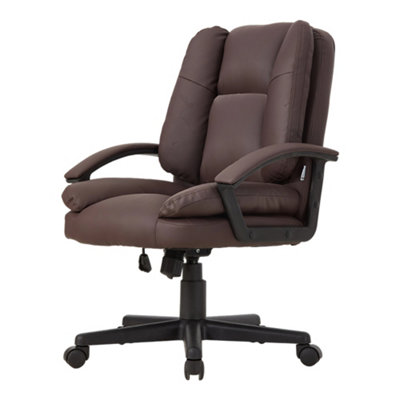 Living And Home Swivel & Height Brown Adjustable Office Chair With High Back