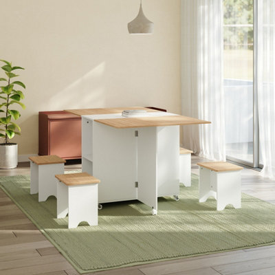 B&Q -  Drop Leaf Dining Table Set With 4 Chairs