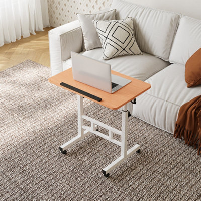 Living And Home Walnut Height Adjustable Mobile Overbed Table from B&Q
