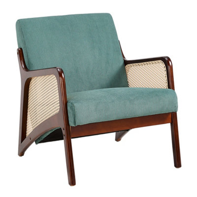 Darphe Green Modern Corduroy Upholstered Accent Armchair from B&Q