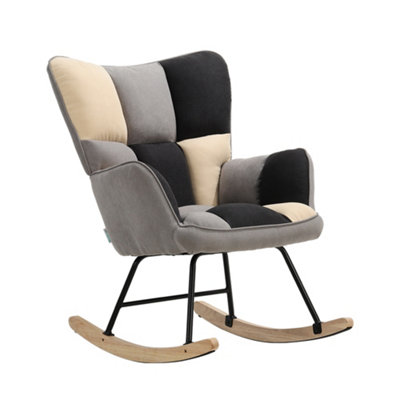 Darphe Tufted Linen Upholstered Rocking Chair from B&Q