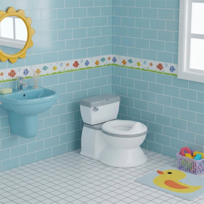 Living And Home Grey Toddler Potty Toilet With Realistic Flushing Sound from B&Q