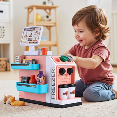 Living And Home 46Pcs Kids Mini Supermarket Playset With Cash Register Scanner from B&Q