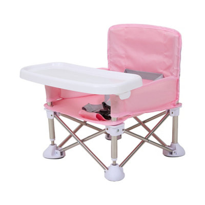 Living And Home Pink Portable And Foldable Baby Feeding Chair Highchair With Tray from B&Q