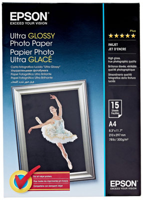 Epson Ultra Glossy Photo Paper A4 (210 X 297 mm)15 Sheet(S) from B&Q