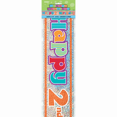 Unique 12Ft Happy 2Nd Birthday Prism Banner from B&Q