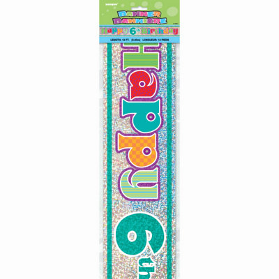 Unique 12Ft Happy 6Th Birthday Prism Banner from B&Q