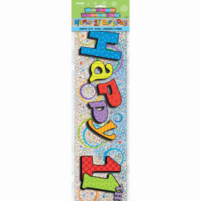 Unique 12Ft Happy 11Th Birthday Prism Banner from B&Q