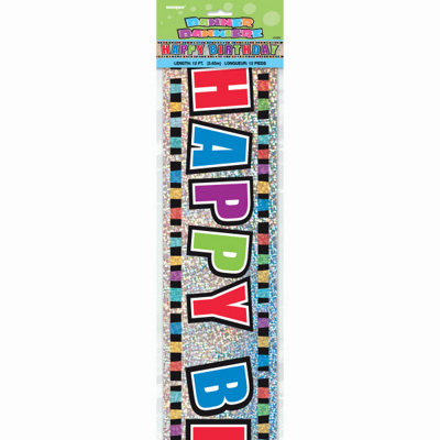 Unique 12Ft Colors Happy Birthday Prism Banner from B&Q