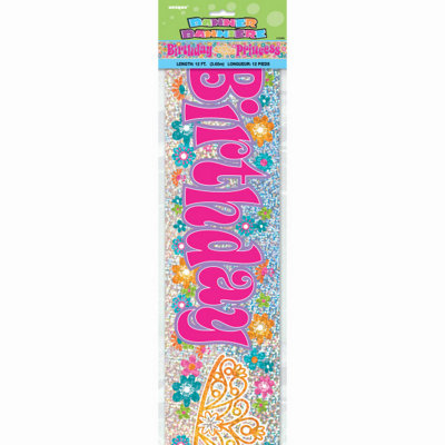 Unique 12Ft Birthday Princess Prism Banner from B&Q