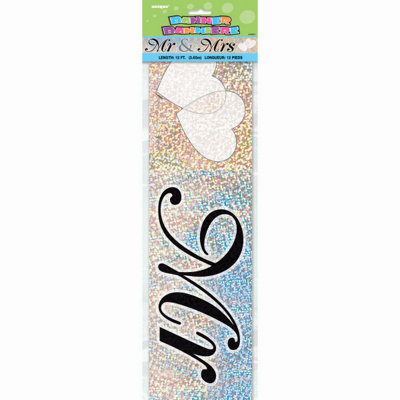 Unique 12Ft Mr. & Mrs. Prism Banner Wedding Anniversary Party from B&Q