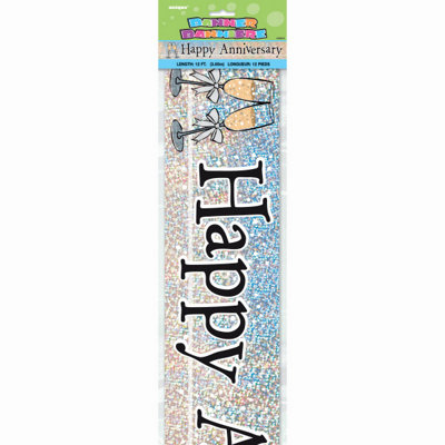 Unique 12Ft Happy Anniversary Prism Banner from B&Q